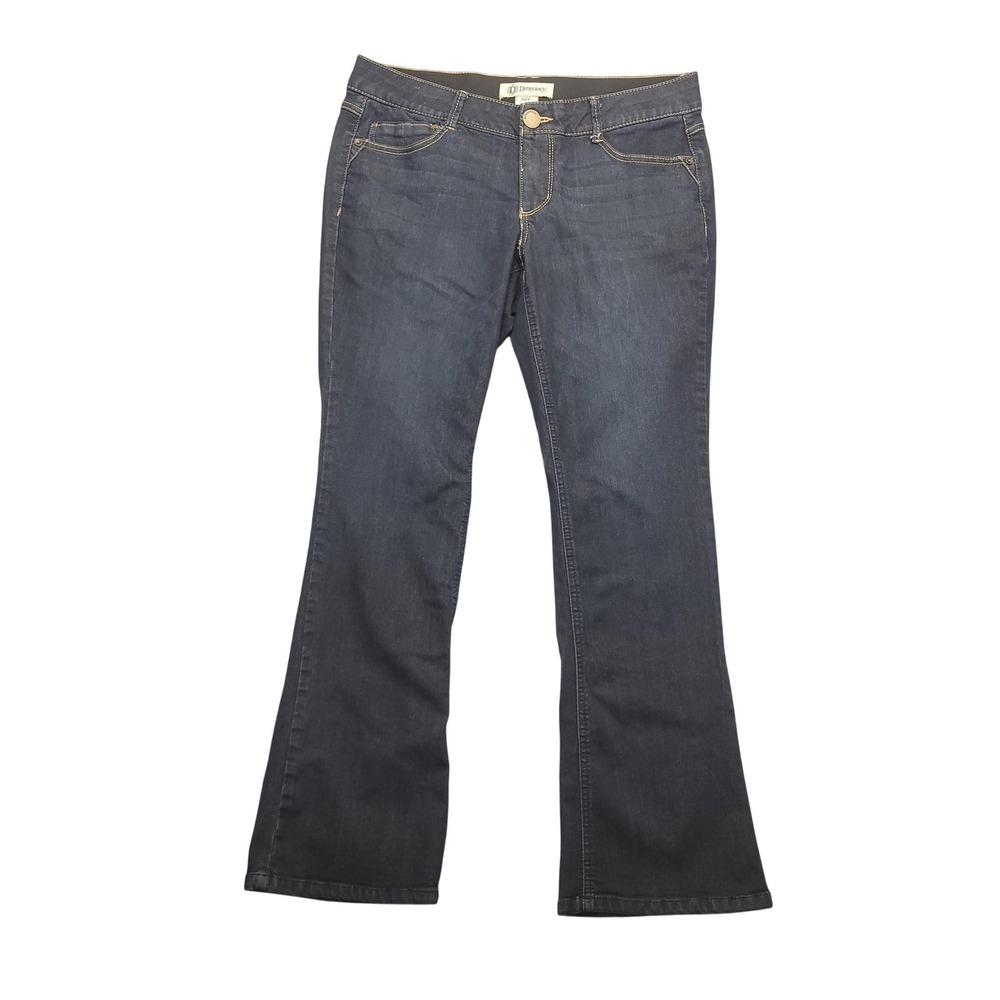 Democracy Jeans Womens 14W 30"L Blue Dark Wash Absolution Bootcut Stretch Denim